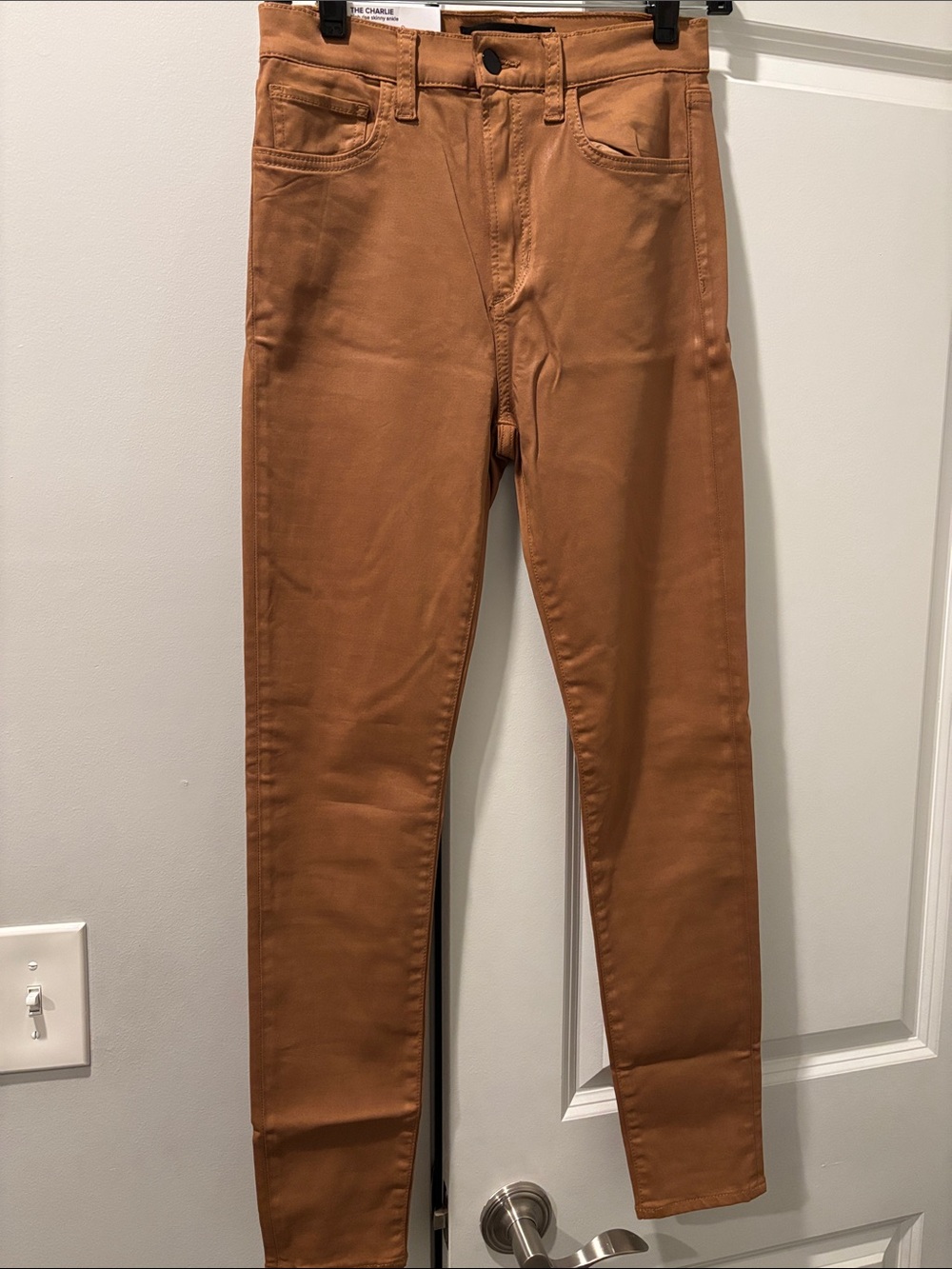 Joe’s coated skinny ankle jeans